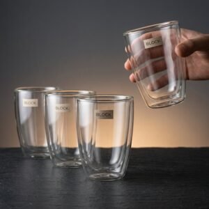 Double-Wall Glass Cups, Set of 4